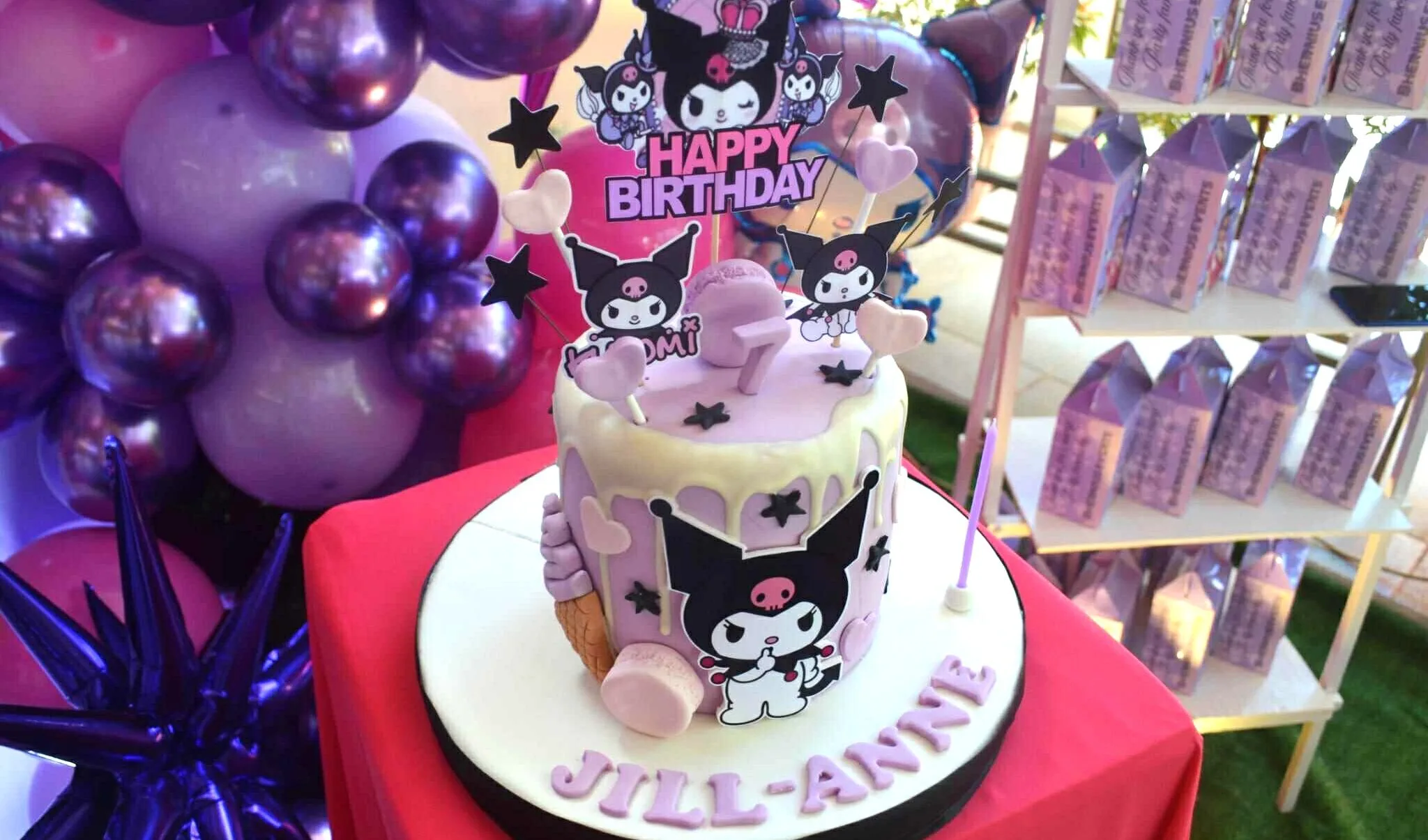 Kuromi-themed 7th birthday celebration